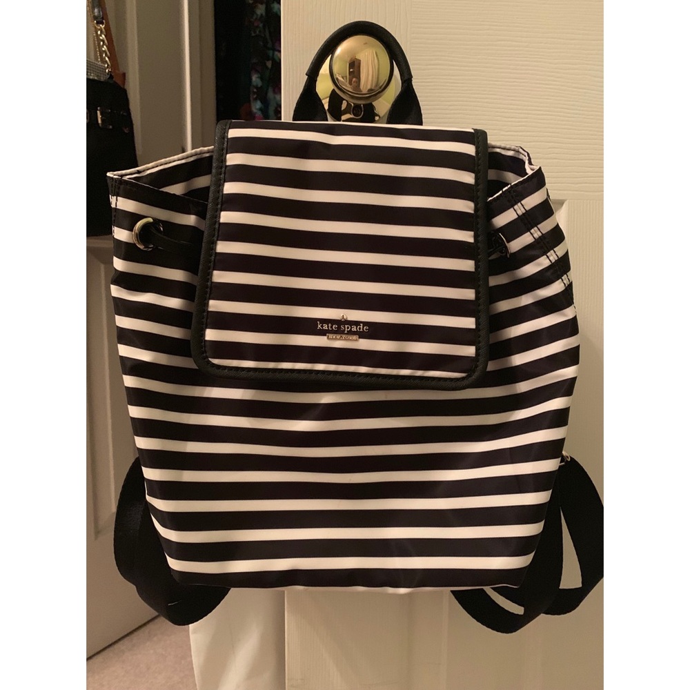 KATE SPADE Black & White striped bookbag